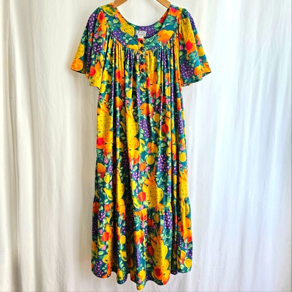 Jennifer Moore Tropical Fruit Print Dress - Picture 4 of 13